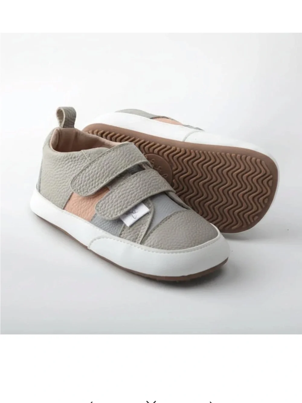 Toddler Grey & Pink Velcro Sneakers for Everyday Play